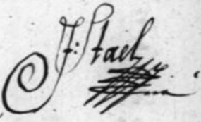 Johan Staëls namnteckningn1678